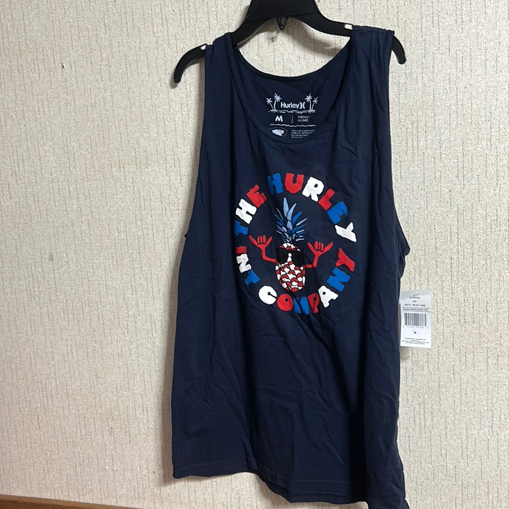 HURLEY MEN’S PINEAPPLE SHAKA EVERYDAY TANK: BLUE: NWT: SZ M